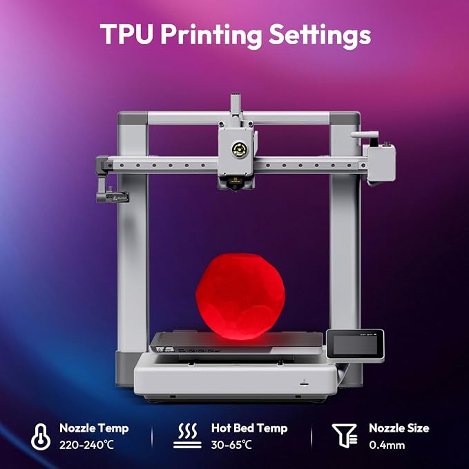 AMOLEN 95A TPU Glow in the Dark Filament Bundle, Red, Orange, Blue Purple, Green 1.75mm Soft Flexible TPU 3D Printer Filament, Best with UV Lamp, 200g x 4 Pack, Luminous Filament for Halloween