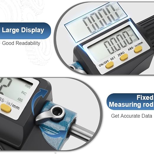 Beslands Digital Electronic Display Micrometer 0-1" / 0-25mm Gauge 0.00005" / 0.001mm Thickness Measuring Tools for Mechanics Inch/Metric Calipers, Machinist Micrometer, Protective Case with Battery