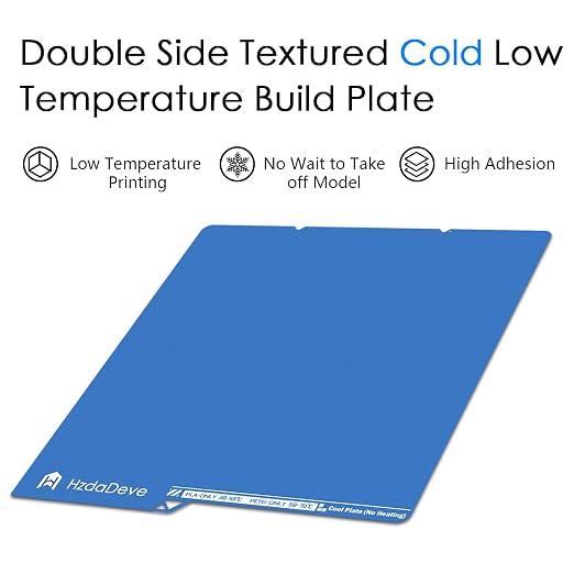 HzdaDeve Cool Plate for Kobra S1/Kobra X/Kobra 4 Low Temperature Cold Build Plate 264X276MM Double Sided Textured Board Sheet Bed PEI Platform for Anycubic 3D Printer (No Heating/No Glue)