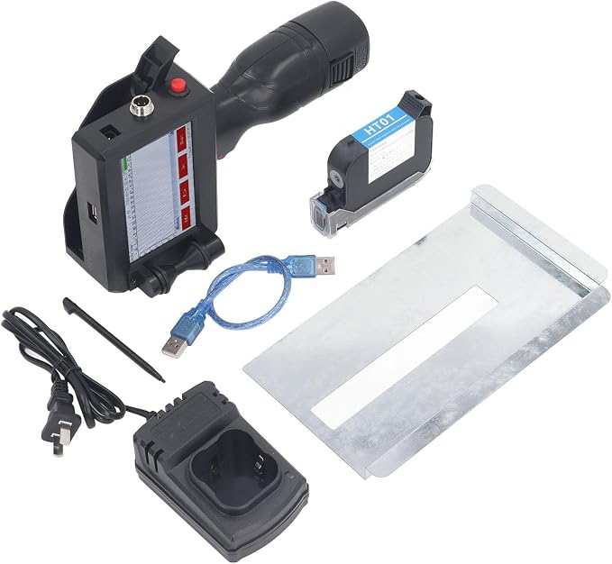 banapoy Handheld Inkjet Printer Gun, 4.3" Portable Inkjet Coder Printer Inkjet Label Printer, Printing Height 0.08 to 0.5in, for QRCode Barcode Batch Number (Ink NOT Include)