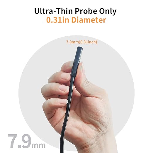 1080P HD Dual Lens Endoscope, Borescope Inspection Camera with Light, Waterproof, Black, 4.3'' IPS Screen, 16.5 Ft Semi-Rigid Cable, USB Connectivity