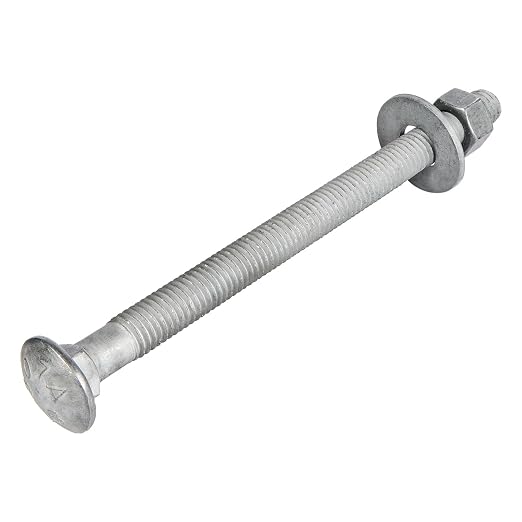 3/8" x 6-1/2" (50 Pack) Galvanized Carriage Bolt Kit, Grade 307A, Hot Dip Galvanized for Exterior Use by Makers Bolt