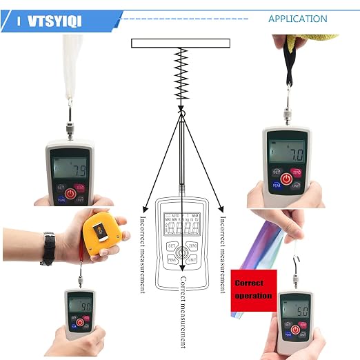 Force Gauge 500N Digital Force Gauge Push and Pull Tester Meter Dynamometer with 500N 50Kgf 110Lbf 1800Oz for Lab Force Test Destructive Test