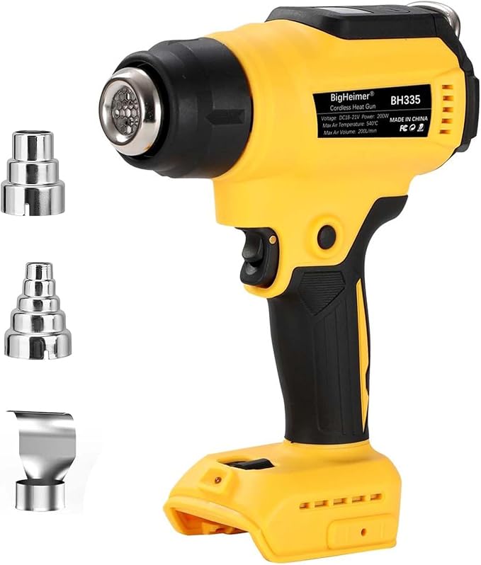 Cordless Heat Gun for DeWalt 20V Battery, 350W Hot Air Gun with Digital LCD Temp Control