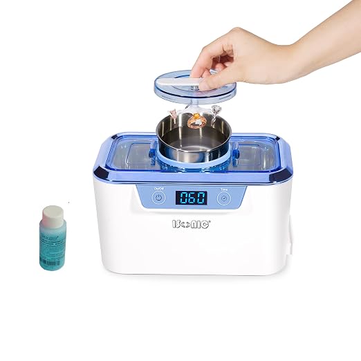 iSonic® DS310-WS Miniaturized Commercial Ultrasonic Cleaner with SS. Beaker Holder Set for Jewelry, Cosmetic Tools, Eyeglasses, 110V 55W
