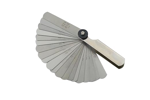 Made in USA | UNIPEC Feeler Gauge Set, 26-Blade Straight Tip Thickness Gauge (0.0015"–0.035" / 0.038–0.889 mm), English & Metric, Hardened & Tempered Steel, Lock-Nut Design