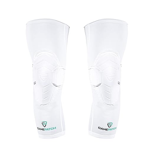 Knee Pads | Compression Sleeve Joint Protection | Shock Absorbing Technology | Men Women Kids, White, Size L
