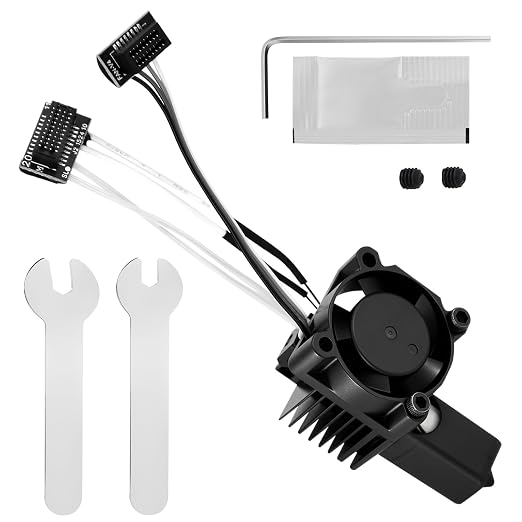 P1 Series Hotend Kit, Complete Assembly for Bamboo Lab P1P, P1S 3D Printers | 0.4 mm Hardened-Steel Nozzle, Ceramic Heater, Thermistor, Fan and Extruder Heating Block Replacement