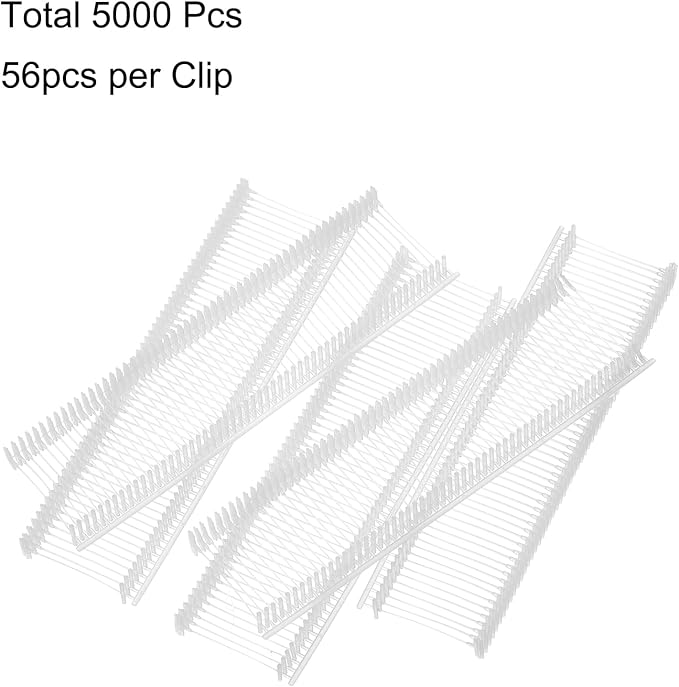 uxcell 5000pcs Standard Tagging Gun Fasteners 20mm Tagging Barbs Pins PP Plastic Tag for Price Tagging Gun, Clothing Tags Gun Attachments for Clothes Bag Fabric, White