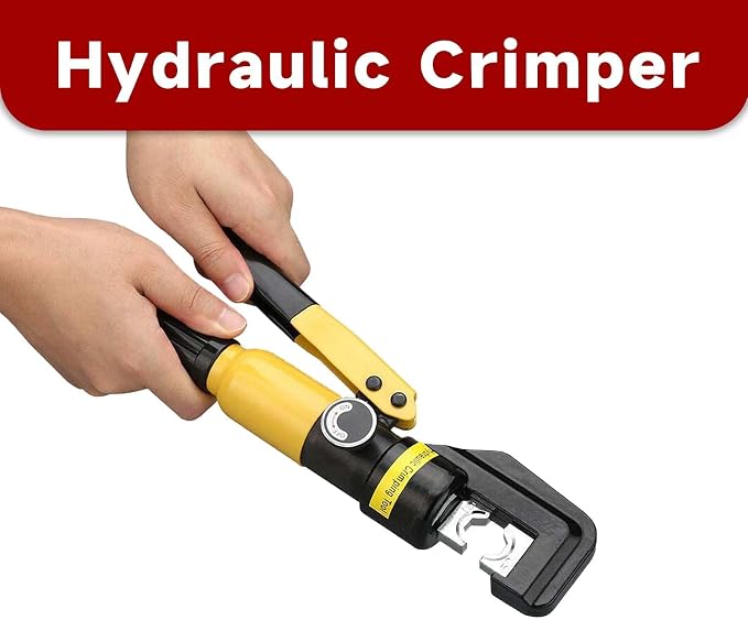 findmall 6 Ton Hydraulic Cable Lug Crimper, 12 AWG to 2/0 AWG Industrial Hydraulic Crimping Tool, Electrical Terminal Cable Wire Tool with 9 Dies (4, 6, 8, 10, 16, 25, 35, 50, 70)