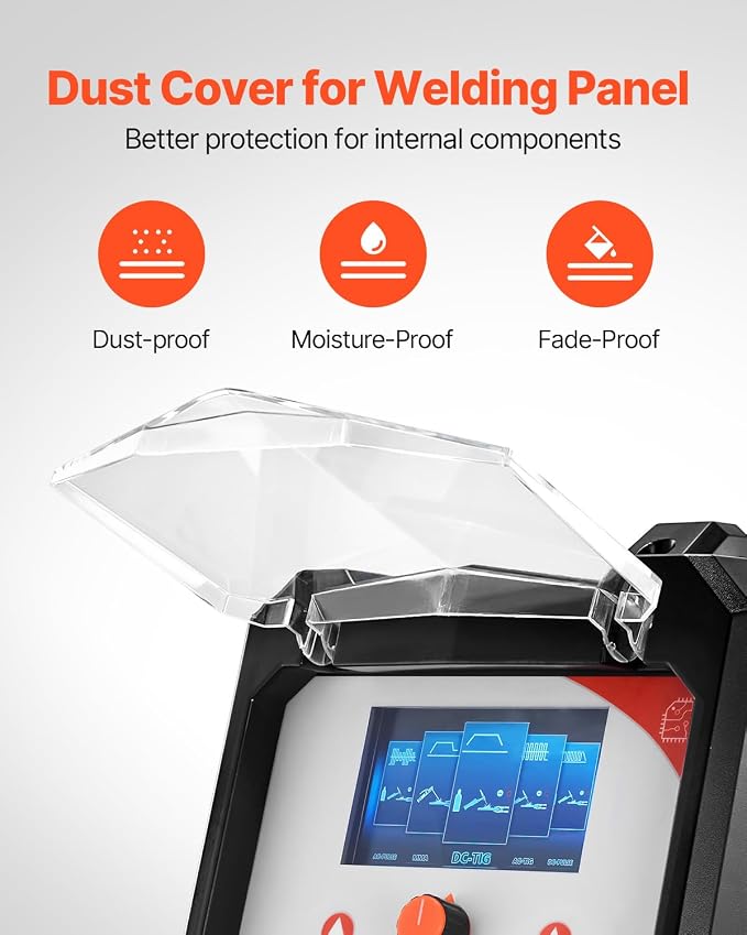VEVOR TIG Welder, 200A 6-In-1 Aluminum Welding Machine (LED Display) - AC TIG/DC TIG/AC Pulse TIG/DC Pulse TIG/Spot TIG/MMA(Stick), 110&220V Dual Voltage Electric Welder with Synergic Control IGBT