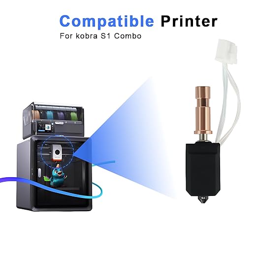 2PK 0.4MM Ceramic Hotend for Anycubic Kobra S1 Combo Hotend Kit Upgraded Thermistor Print Head Block Heating Cartridge with Extra 3 Hardened Steel Nozzle for Anycubic Kobra S1
