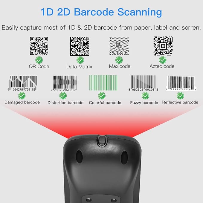 Eyoyo 2D Hands-Free Barcode Scanner, Omnidirectional USB Wired Desktop Barcode Reader 1D 2D PDF417 Data Matrix Bar Code Reader with Automatically Scanning for Retail Store Supermarket Mall Business