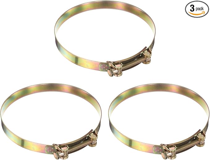 HARFINGTON 3pcs T-Bolt Hose Clamp 17-19mm (0.67-0.75") Galvanized Carbon Steel Adjustable Intake Radiator Pipe Clamps for Automotive Plumbing Industrial Pipes