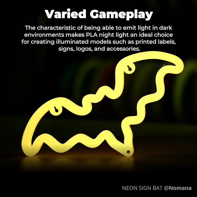 Bamboo PLA Glow Filament 1.75mm with RFID for Bambu and Most FDM 3D Printers, Glow in the Dark 3D Printing Luminous Filament Refill 1KG (2.2lbs), Reusable Spool +/- 0.03mm(Glow Orange 15300)