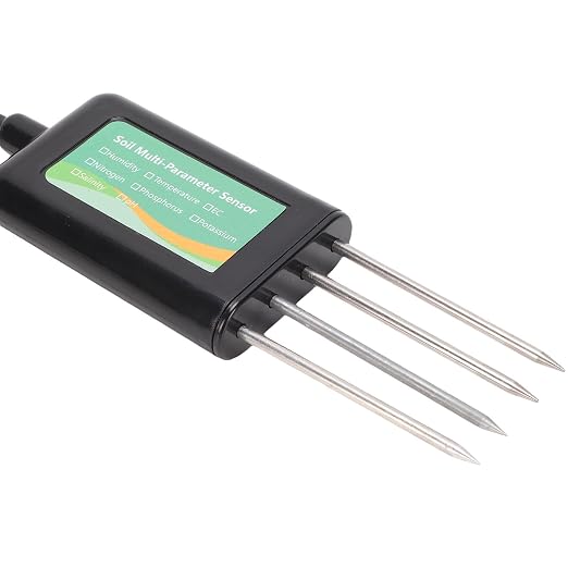 8 in 1 Soil Tester, Soil Sensor Temperature Humidity EC PH NPK Salinity Detector Tester Meter, for Greenhouse, Irrigation, Support for RS485