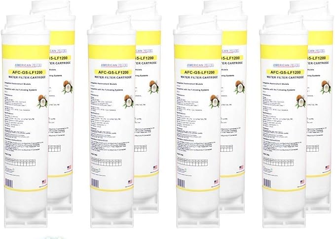 American Filter Company®, water filter, Model # AFC-G5-LF1200, Compatible with GE(R) FQSLF GXSL55 Filters 8-Pack