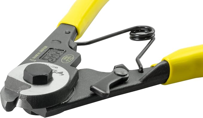 Tsunoda WC-150 Wire Rope Cutter 6-Inch, Cuts Steel Rope up to 4mm, No-Fray Clean Cut, Made in Japan