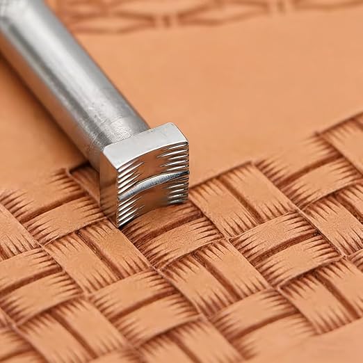Leather Stamps Tool Stainless Steel Stamping Tool Woven Pattern Stamping Professional LeatherCrafts Carving DIY Kit