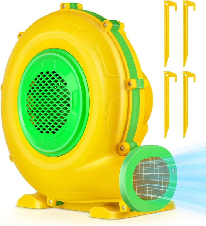 High-Power 950W 1.25HP Inflatable Commercial Air Blower for Outdoor Bounce Houses, Water Slides air Sofas, Paint Booth and Other Suitable Large Outdoor inflatables Electric Air Pump Fan