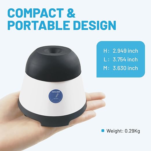 Mini Vortex Mixer with Touch Start Function, Lab Mixing, Nail Polish,Eyelash Adhesives and Acrylic Paints Mixing, Lab Vortexer for Tubes,Include 50 pcs Stainless Steel Mixing Balls