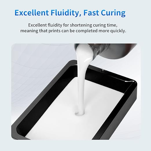 ANYCUBIC 3D Printer Resin Bundle, 405nm SLA UV-Curing Resin with High Precision and Quick Curing & Excellent Fluidity for LCD 3D Printing (4Packs*1kg White, 4kg in Total)