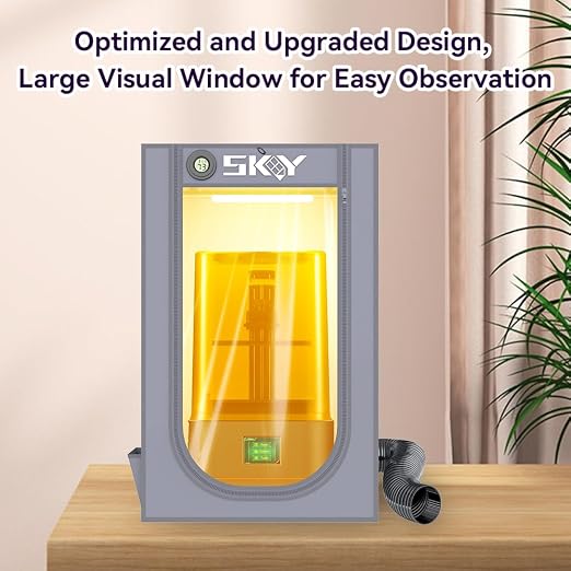 Resin 3D Printer Enclosure with Ventilation, 3D Printer Enclosure Tent Cover Eliminate Odors Dustproof Isolate Noise Compatible with Creality Anycubic Elegoo Series LCD Resin UV 3D Printer -Grey