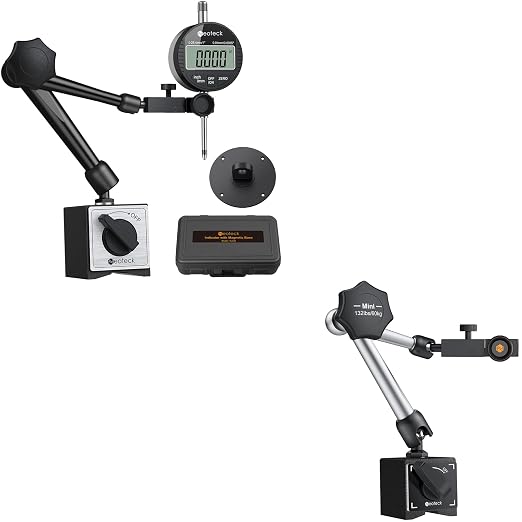 Neoteck 1" Digital Dial Indicator Set + 132lbs/60kg Magnetic Base