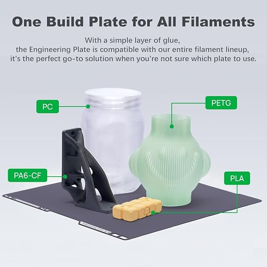 Original Bamboo H2C A2L Engineering Plate, High-Temperature Smooth Surface Plate for All Filaments, Durable Coated H2C Build Plate Compatible with Bambu Lab A2L H2C 3D Printers, Bamboo Lab Accessories