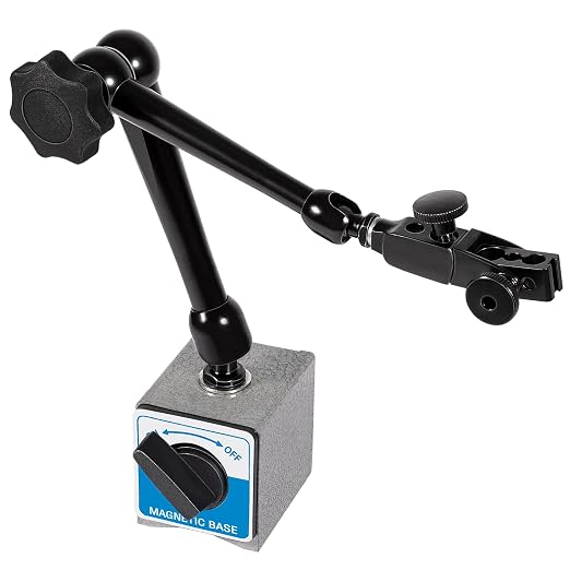 DG61003 Replacement Dial Indicator Magnetic Base Stand, Heavy Duty Magnetic Indicator Holder with Metal Fine Adjustment | Universal Holder for Dial & Test Indicators, 176 lb Magnetic Base, Articulating Arm for CNC Machining Inspection