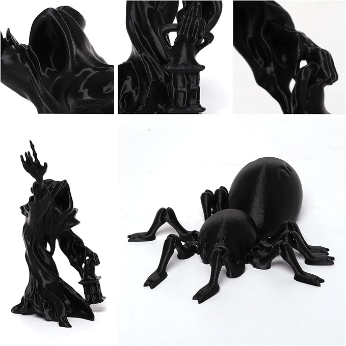 3DHoJor PLA Filament 1.75mm,3D Printing Filament,1kg*2 Cardboard Spool, Fit Most FDM 3D Printer,Dimensional Accuracy +/- 0.03 mm,Vacuum Packaging-2Pack Black