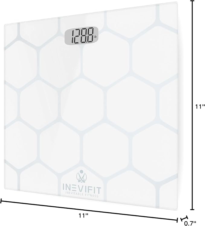 INEVIFIT Bathroom Scale, Highly Accurate Digital Bathroom Body Scale, Measures Weight up to 400 lbs. Includes Batteries