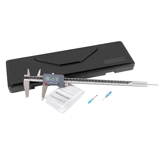 PEC Tools 12" / 300mm Digital Caliper, IP54 Electronic Caliper, ±0.03mm/0.00015" Accuracy, Carbide-Tipped Faces, DIN 862 Certified Tool for OD/ID/Step/Depth Measuring