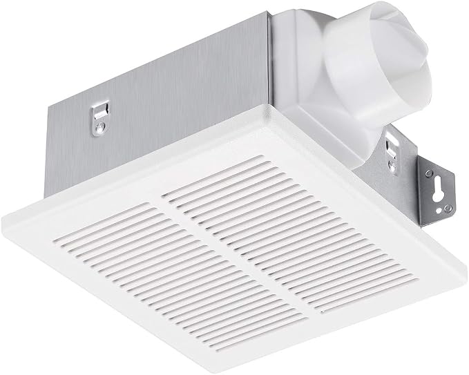 Tech Drive Very Quiet Bathroom fan 50 CFM,1.0Sone,DC Motor,3 Inch Duct | No Attic Access Needed, HVI and Energy Star Certified, Easy to Install,Ceiling Mounted, White