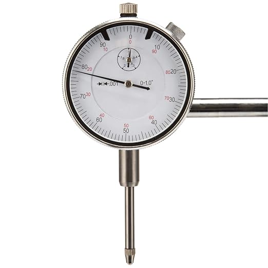 Dial Indicator with Magnetic Base Holder Differential Backlash Gauge 0-1.0" Tester Gage Gauge Fine Adjustable Long Arm 0.001" Precision 11