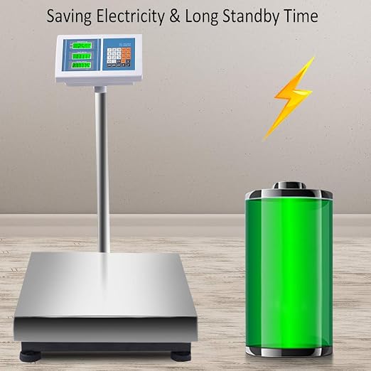 S AFSTAR 660 LBS Weight Electronic Platform Scale, Computing Digital Floor Scale w/High-Definition LCD Display, KG Switchable, AC/DC Power Supply, Heavy Duty Postal Scale for Luggage Shipping Packages