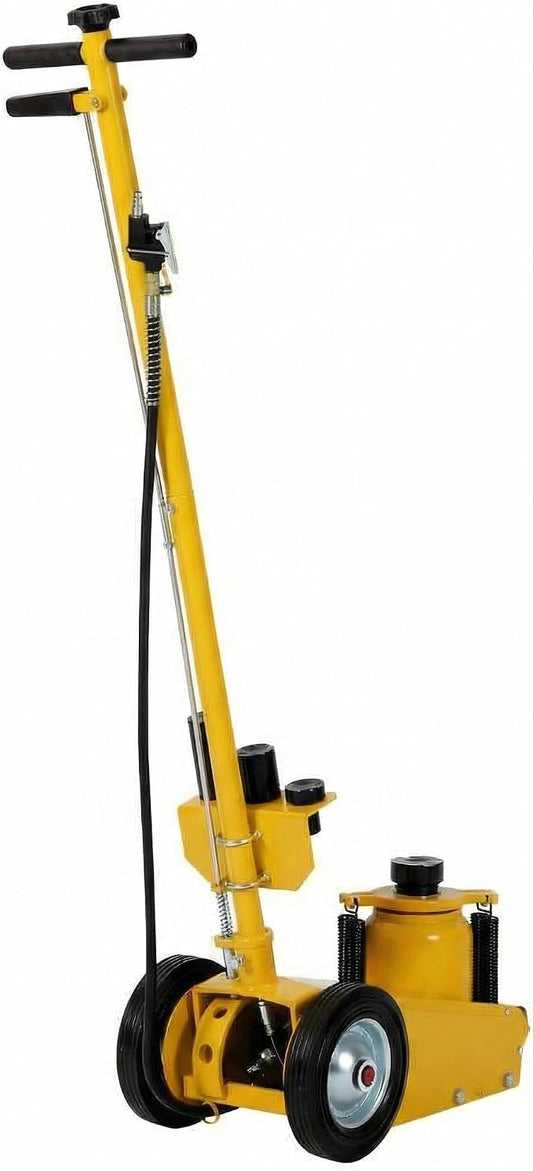 35 Ton Air Hydraulic Floor Jack, 77,000 LBS Capacity Heavy Duty Truck Jack for Trucks & Tractors, Low Profile 10 Inch, Dual Power Air/Manual Hydraulic, 4 Adapters & Adjustable Handle
