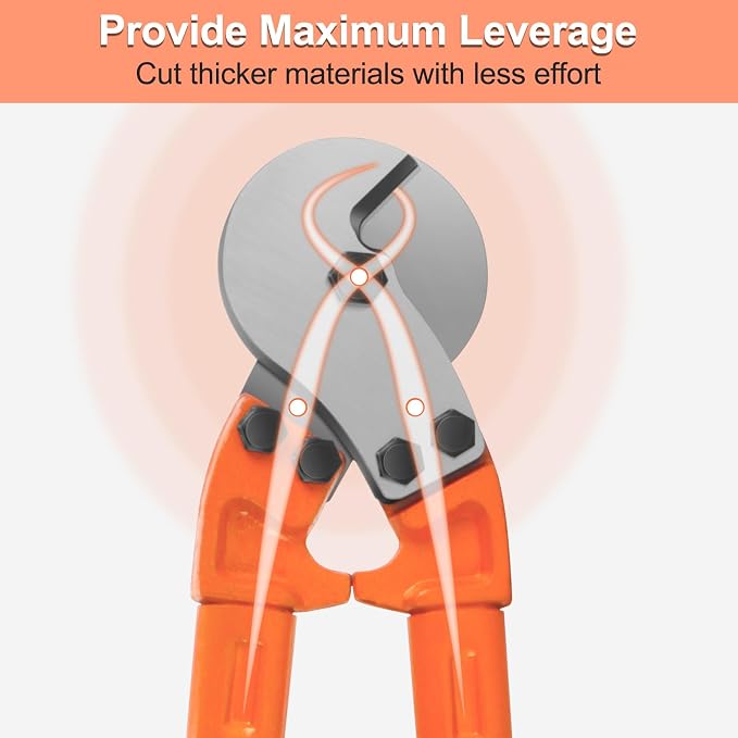 Hardened Cable Cutter, 18" Heavy Duty Wire Rope Cutter, Industrial Strength Hand Tool Wire Cutters up to 5/16" Stainless Steel Wire, Hard Wire Ropes, Manganese Steel