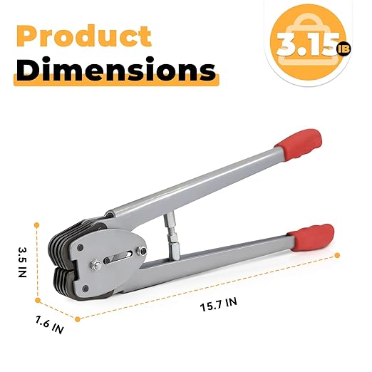 Strapping Sealer/Crimper for 1/2"-5/8" Polypropylene (PP) Strapping Band Manual Banding Tool with 15” Extended Handle (red)