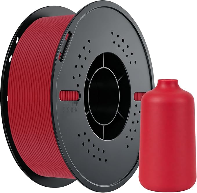 Kingroon Matte PLA Filament 1.75mm 3D Printer Filament Matte Filament 1kg Dimensional Accuracy +/- 0.02 mm (Matte Red)