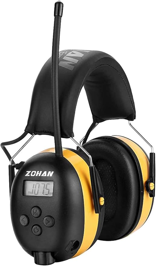 ZOHAN AM/FM Radio Headphone with Digital Display,Ear Protection Noise Reduction Earmuffs,Comfortable Hearing Protector