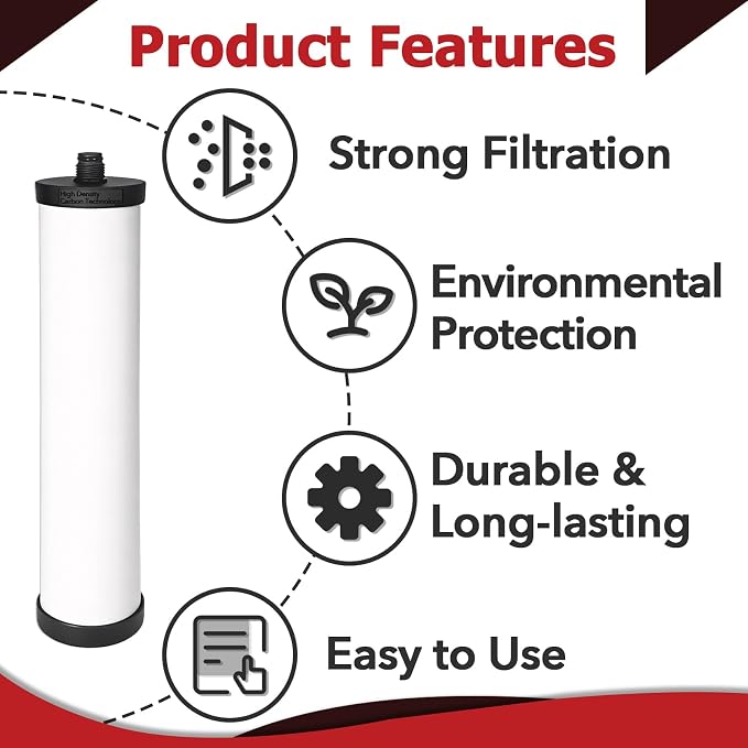 2 Pcs FRX-02 Ceramic Water Filter Cartridge Compatible with Franke | Compatible with Triflow FR9455 FRX-01 W9223021, Effectively Filters Impurities, Sturdy Long-Lasting, Simple Installation