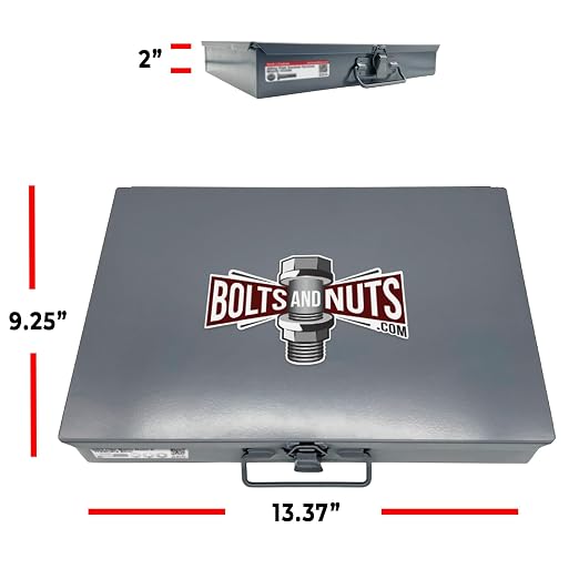 Fine Thread Grade 8 Hex Cap Bolts, Finished Hex Nuts, Washers, Lock Washers Metal Assortment Kit Containing 570+ Pieces!