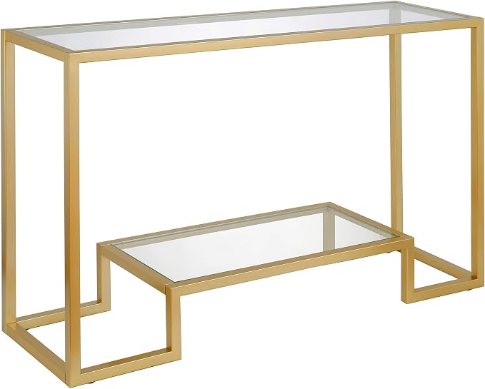 Henn&Hart Athena Console Table, 47" Wide, Gold