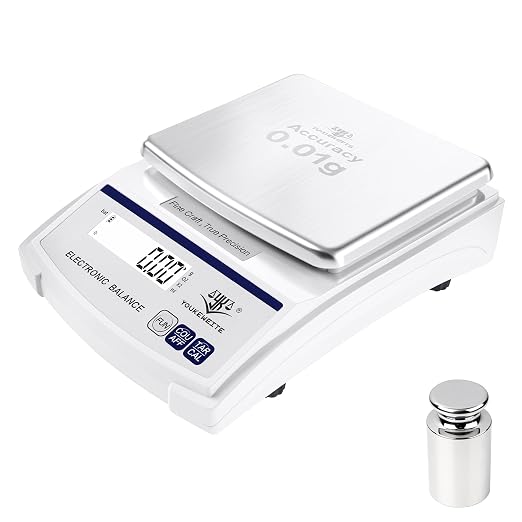 Lab Scale 2000gx0.01g, Digital Gram Weight Scale for Jewelry，Coin & Gold | 0.01g Accuracy Gram Scale, LED Backlit Display, g/oz/ct/ml Conversion, Counting & Tare Function, Laboratory Balance