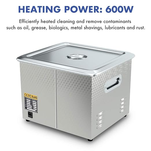 2024 Upgrade 600W Heated Ultrasonic Cleaner 15L Stainless Steel Sonic Bath for Guns Carburetors Injectors Parts and PCB with Free Rubber Gloves Gifts Use in Automotive and Firearm Industry DAREFLOW