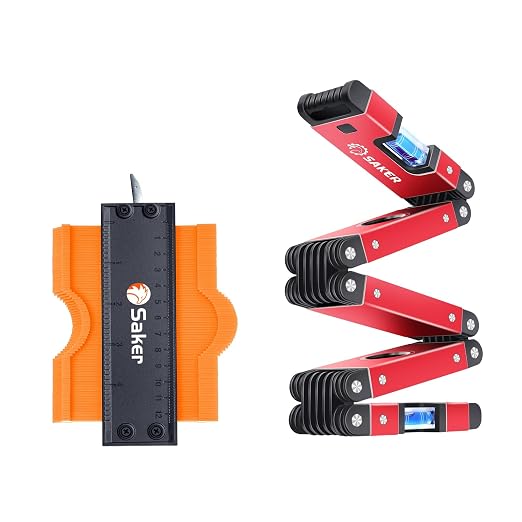 Saker Multi-Function Foldable Level-Saker Contour Gauge (5 Inch Lock) Profile Tool