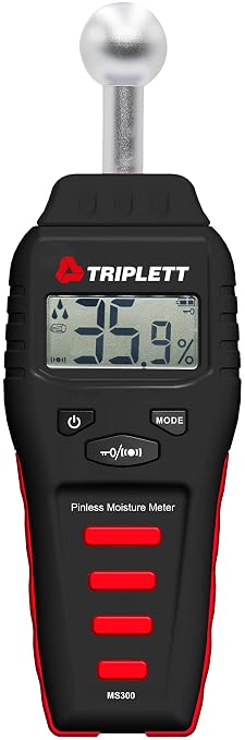 Triplett MS300 Pinless Moisture Meter for Wood and Building Materials with Audible Indicator