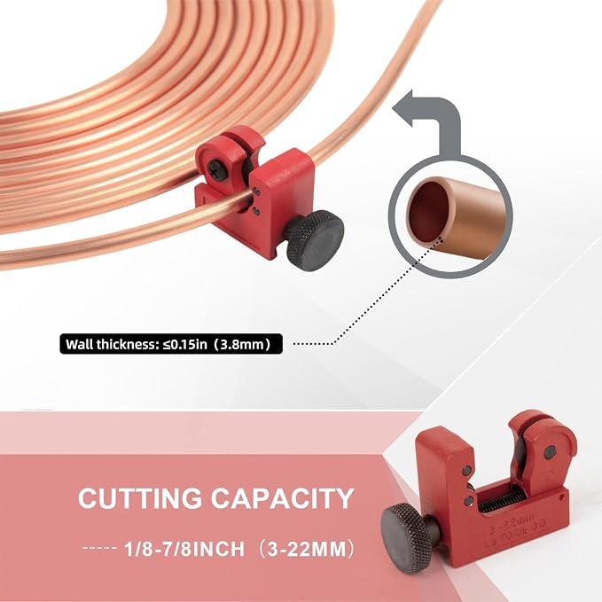 Wostore 25 FT 3/16" Copper Coated Brake Line Kit with 24 Brass Fittings & Double/Single Flaring Tool Kit, Complete Brake Line Repair Solution for Cars, Trucks, Motorcycles