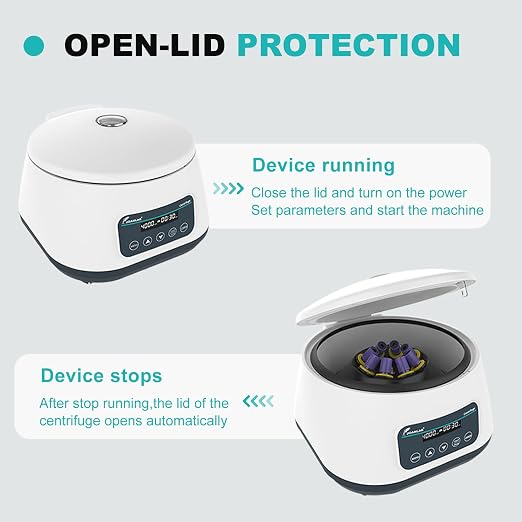 JOANLAB Lab Centrifuge Machine LC400PRO 2ml/5ml/10ml x 8, 15ml x 4 Low Speed 500-5000rpm,2683xg RCF Digital Benchtop Centrifuges w/Timer